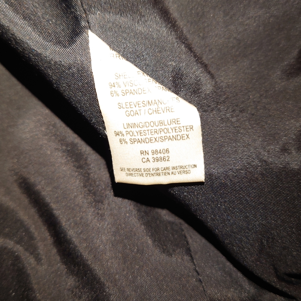 NWOT Black THEORY Leather Blazer Zipper Detail Jacket Open Front Pockets S Small - Picture 12 of 12